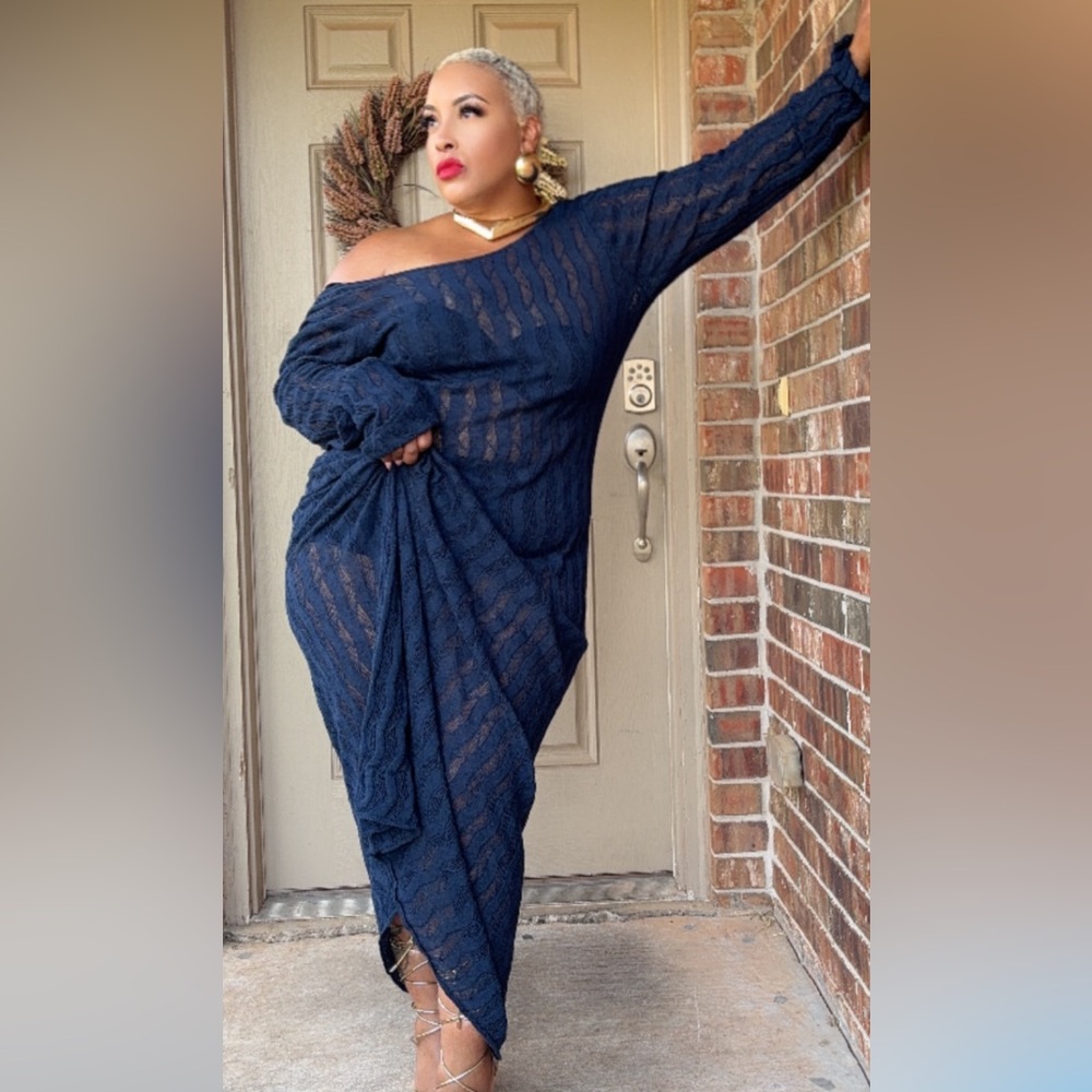 Jenee Naylor Edition Navt Blue lace dress